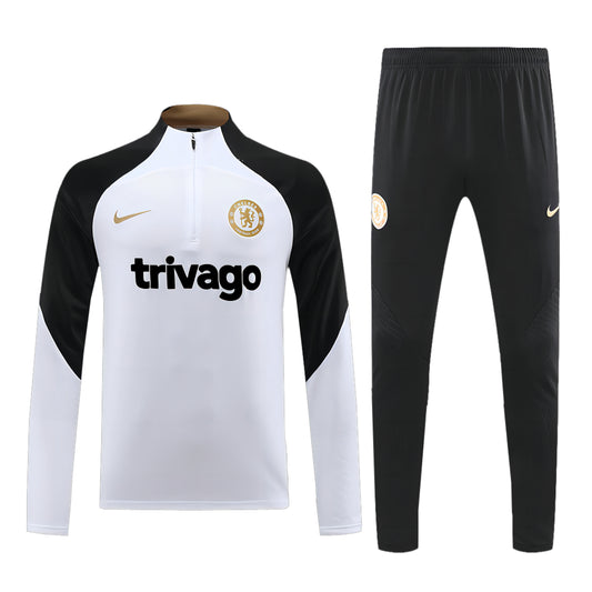 Chelsea Zipper Sweatshirt Kit(Top+Pants) White 2023/24