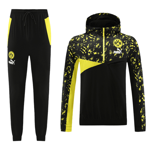 Borussia Dortmund Zipper Windbreaker Hoodie Kit (Jacket+Pants) 2023/24